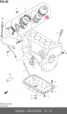 Масляный фильтр 16510-73J02 SUZUKI