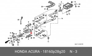 Катализатор 18160P28G20 HONDA