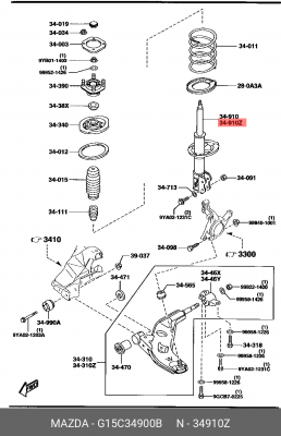 Амортизатор подвески G15C34900B MAZDA