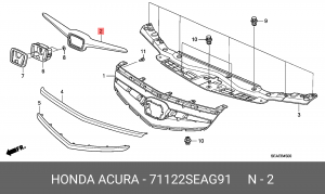 Молдинг решетки радиатора 71122SEAG91 HONDA