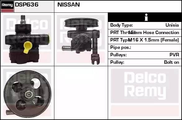 Гидравлический насос, рулевое управление DSP636 DELCO REMY