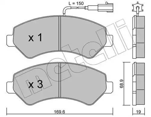 Комплект тормозных колодок, диско 22-0709-0 METELLI