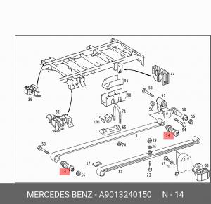 Сайлентблок - втулка рессоры A 901 324 01 50 MERCEDES BENZ