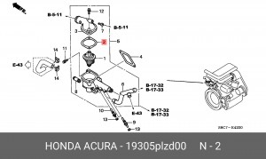 Прокладка, термостат 19305PLZD00 HONDA