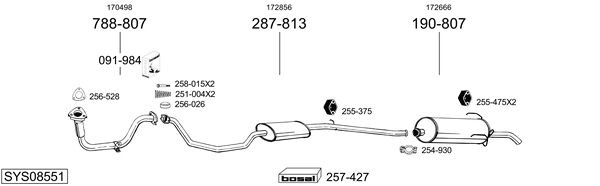 Выпускной трубопровод 787009 BOSAL