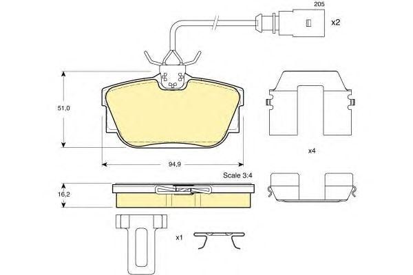 Комплект тормозных колодок, диско 6113261 GIRLING