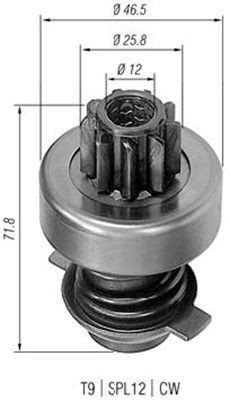 Ведущая шестерня, стартер 940113020011 MAGNETI MARELLI