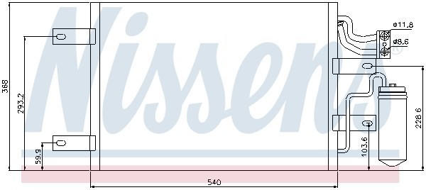 Конденсатор, кондиционер 94882 NISSENS