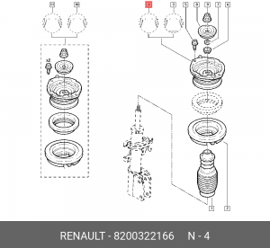 Опора амортизатора подвески 8200322166 RENAULT