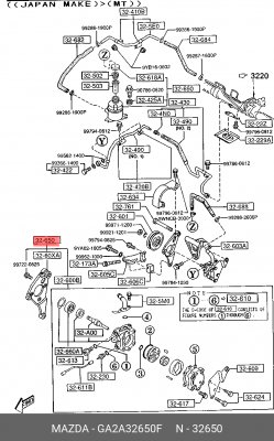 Гидравлический насос, рулевое управление GA2A32650F MAZDA