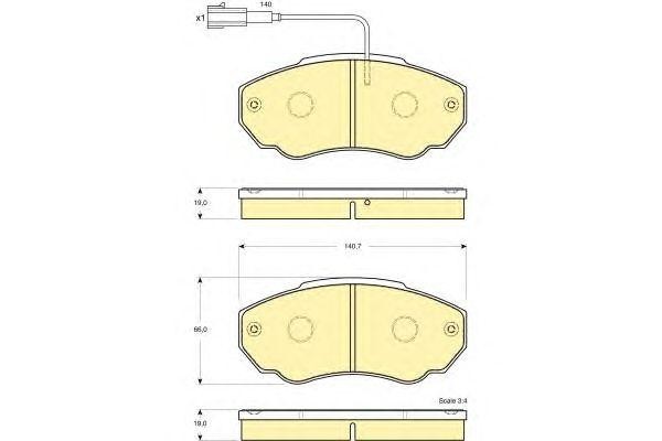 Комплект тормозных колодок, диско 6115179 GIRLING