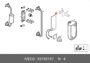 Стекло зеркала, наружное зеркало 93193197 IVECO