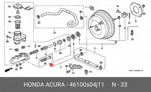 Главный тормозной цилиндр 46100S04J11 HONDA
