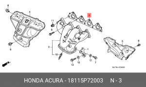 Прокладка, выпускной коллектор 18115-P72-003 HONDA