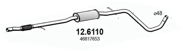 Средний глушитель выхлопных газов 126110 ASSO