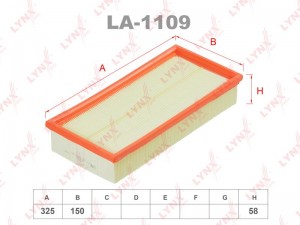 Фильтр воздушный LA-1109 LYNXAUTO