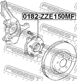 Подшипник ступицы колеса со ступицей (комплект) 0182-ZZE150MF FEBEST