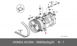 Компрессор, кондиционер 38800P5TG20 HONDA