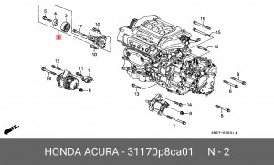 Натяжной ролик, поликлиновой  ремень 31170P8CA01 HONDA