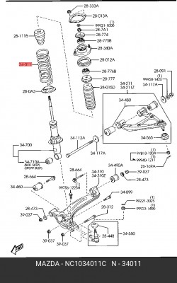 Пружина ходовой части NC10-34-011C MAZDA