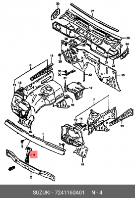 Облицовка передка 72411-60A01 SUZUKI