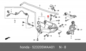 Тяга / стойка, стабилизатор 52320-SWA-A01 HONDA