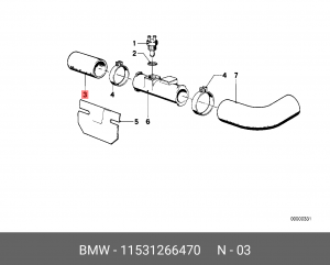 Шланг радиатора 11 53 1 266 470 BMW