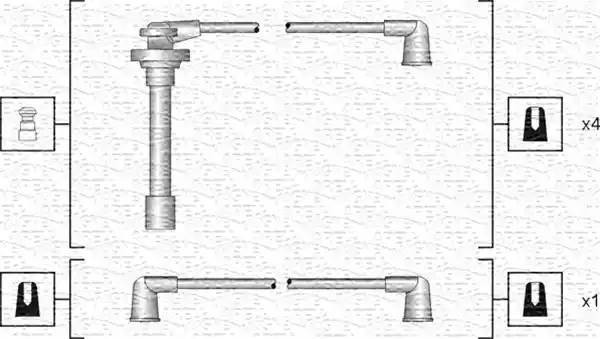 Ккомплект проводов зажигания 941318111173 MAGNETI MARELLI
