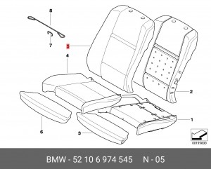 Обивка спинки сиденья 52 10 6 974 545 BMW