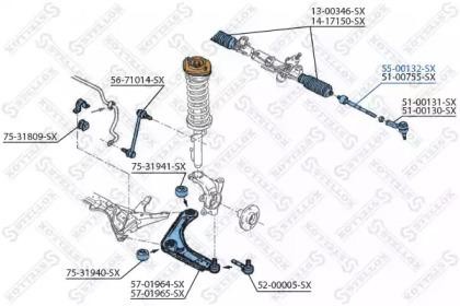 Тяга рулевая 55-00132-SX STELLOX