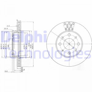 Тормозной диск BG3425 DELPHI