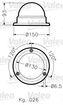 Вставка фары, фара рабочего освещения 040014 VALEO PHC