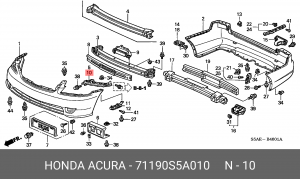 Кронштейн крепления бампера 71190S5A010 HONDA