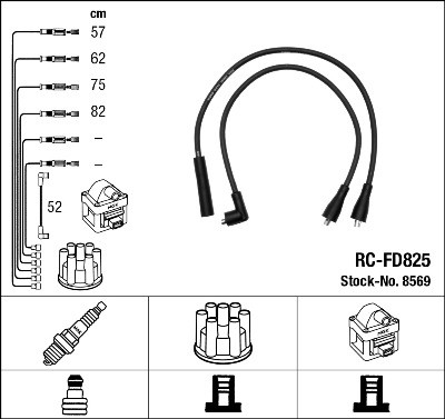 Ккомплект проводов зажигания RCFD825 NGK NTK