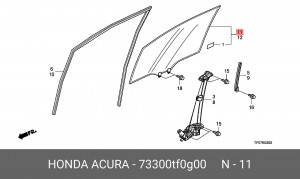 Стекло двери 73300TF0G00 HONDA