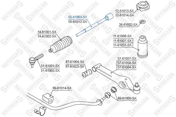 Тяга рулевая 55-61003-SX STELLOX