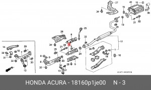 Катализатор 18160P1JE00 HONDA