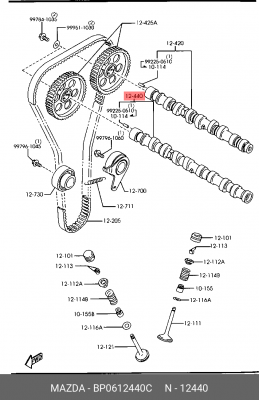 Распредвал BP0612440C MAZDA