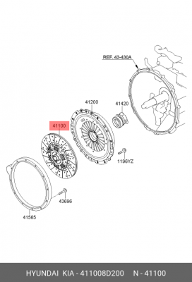 Диск сцепления 411008D200 HYUNDAI KIA