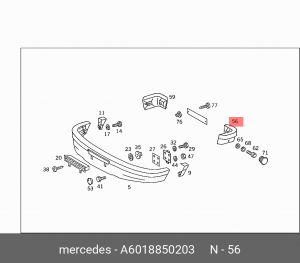 Бампер задний A 601 885 02 03 MERCEDES BENZ