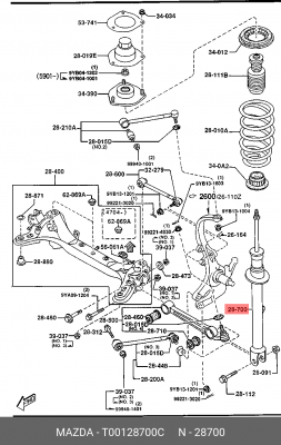 Деталь T00128700C MAZDA