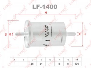 Фильтр топливный LF-1400 LYNXAUTO