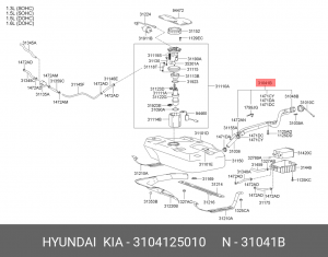 Горловина заливная топливного бака 3104125010 HYUNDAI KIA