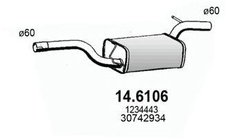 Средний глушитель выхлопных газов 146106 ASSO
