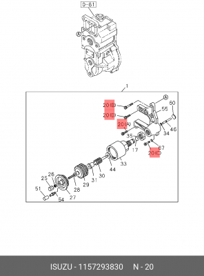 Клапан, рециркуляция ОГ 1-15729-383-0 ISUZU