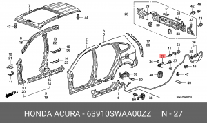 Лючок бензобака 63910SWAA00ZZ HONDA