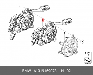 Группа контактная подрулевого переключателя 61 31 9 169 073 BMW