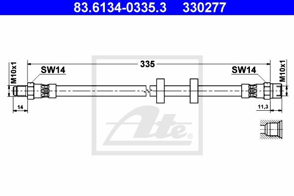 Тормозной шланг 83.6134-0335.3 ATE