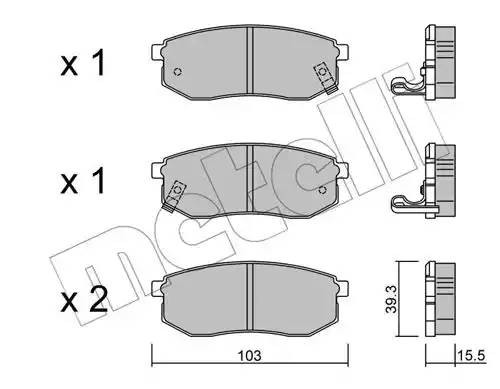 Комплект тормозных колодок, диско 22-0514-0 METELLI