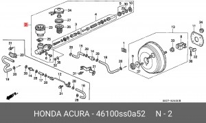 Главный тормозной цилиндр 46100SS0A52 HONDA